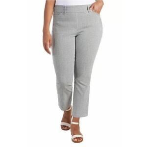 New HILARY RADLEY White Black Stretch Skinny Leg Pull-On Ankle Pants Size XL